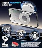 ALAFLY Support Téléphone Voiture à Ventouse, Compatible avec MagSafe, Porte-téléphone magnétique Réglable à 360° & Pliable pour Voiture/Tableau de Bord/Pare-Brise/Verre/Toute Surface Lisse – Blanc