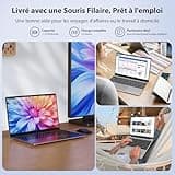 Ordinateur Portable 15.6 Pouces, 16Go RAM 512Go SSD In tel N95 PC Portable (Jusqu'à 3,4 GHz) avec Clavier Rétroéclairé, 1920 * 1080 IPS, 2.4/5.0G WiFi, BT5.0, USB 3.0×2, Pliage à 180°, Souris incluse