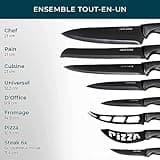 Home Hero Couteau Cuisine avec Aiguiseur Couteaux - Couteaux de Cuisine Professionnelle en Acier Inoxydable - Ensemble de Couteaux et Ustensiles de Cuisine