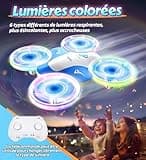 Korffe Mini drone pour enfants de 6 7 8 9 et 10 ans et plus, jouet avion télécommandé pour enfants et débutants avec lumières LED, idéal pour l'intérieur et l'extérieur, idéal pour garçons et filles