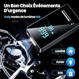Compresseur à Air Portatif, Gonfleur Pneus Voiture sans Fil avec LED et Port C USB 150 PSI, Batterie Rechargeable, Inflation Rapide, Compresseur, Arrêt Automatique, pour Voiture, Vélos et Motos