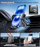 Miracase 2025 Support Téléphone Voiture [Crochet Métallique Fort] Bouche D'aération Porte Téléphone Voiture, Rotation 360° & Opération à Une Main, pour Téléphones de 4.0''-7.0''