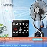 Aigostar Ventilateur Brumisateur, 95W, Silencieux, Ventilateur sur pied avec Télécommande, Minuterie 8h, Fonction ionique, Affichage LED - Forest Mist