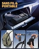 Powools Gonfleur Pneus Voiture Sans Fil – Compresseur à Air Portatif 150 PSI avec Arrêt Automatique & Lumière LED, Pompe à Vélo Électrique pour Voiture, Moto, Vélo, Ballon, 8.90 X 4.75 X 13.79 CM