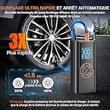 Compresseur à Air Portatif 8000mAh, 150PSI Gonfleur de Pneus Sans Fil pour Voiture, Pompe à Vélo Électrique avec Écran Numérique et Éclairage LED, Adaptée aux Voitures, Motos, Vélos et Ballons, Orange