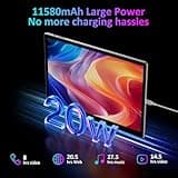 BEYNIVAN Tablette 14 Pouces Android 14 Tablette Tactile avec 5G WiFi,36Go+256Go/11580mAh/20W/13+8MP/Octa-Core/Face ID/TÜV/GMS/BT5.0/GPS/Tablette avec étui,Noir