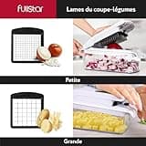 Coupe Legumes Multifonctions - Spiraliseur et Decoupe Legumes Manuel - Coupe Legume Cube Oignon Carotte Concombre Tomates Fruits - Cuisine Accessoires (4-en-1 Blanc)