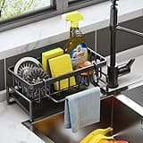 ViWaVee Rangement et Organisation de Cuisine, Organisateur d'évier en avec bac d'écoulement Automatique pour Porte Eponge, Porte Serviettes, Super Accessoires pour Salle-Noir.