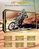 Ulefone 12Go+64Go Téléphones Portable Incassable Armor X13, 6,52Pouces, Android 14, 50MP+24MP Nocturne Vision, 6320mAh, Antichoc Étanche Smartphone Pas Cher 4G Dual Nano SIM/NFC/Téléphone Étanche-Noir
