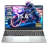 Ordinateur Portable 15,6", Windows 11 PC Portable 16Go RAM 512Go SSD, Celeron N5095 CPU, Clavier Rétro-éclairé, Déverrouillage Empreinte, 180°Opening and Closing Laptop 1080P Écran, Mini-HDMI+USB3.0