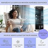 Klarstein Rafraichisseur d'Air 4 en 1, Climatiseur Portable, Humidificateur, Ventilateur, Ioniseur, Climatiseur Mobile Sans Évacuation, Pack Glacons, Réservoir 6L, 65W, Puissant Débit d'Air 444m³/h