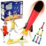 REFUN Rocket Launcher for Kids with 6 Colorful Foam Rockets, Air Rocket Toy Soars Up to 120 Feet, Stomp and Launch Fun Outdoor/Indoor Toy, Great Gift Toys for Boys and Girls Age 3+ Years Old
