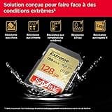 SanDisk 128 Go Extreme carte SDXC + RescuePRO Deluxe, jusqu'à 180 Mo/s, UHS-I, Classe 10, U3, V30