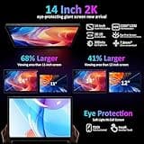 BEYNIVAN Tablette 14 Pouces Android 14 Tablette Tactile avec 5G WiFi,36Go+256Go/11580mAh/20W/13+8MP/Octa-Core/Face ID/TÜV/GMS/BT5.0/GPS/Tablette avec étui,Noir