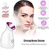 Vapeur Visage Vaporisateur Wolady Sauna Spa Facial Chaude Nano Ionique Visage Steamer Humidificateur Appareil Outils Nettoyage Pores Comedon Ponit Noir Soins Personnels De Peau (Blanc-1)
