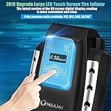 OneAmg Compresseur à Air Portatif 12V, Gonfleur Pneus Voiture 120W, Electrique Compresseur Air avec Affichage Digital et Lumière LED, 3M Câble pour Voiture Vélo (Bleu)