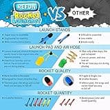 REFUN Rocket Launcher for Kids with 6 Colorful Foam Rockets, Air Rocket Toy Soars Up to 120 Feet, Stomp and Launch Fun Outdoor/Indoor Toy, Great Gift Toys for Boys and Girls Age 3+ Years Old