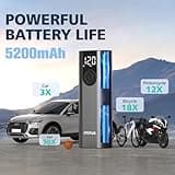 CYCPLUS Compresseur d'air Portable Tire Inflator, Pompe à air sans Fil 150 PSI avec écran LCD numérique pour la Pression, Compresseur d'air électrique pour Voiture, Moto, vélo et balles (Gris)