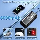 Gonfleur Pneus Voiture Sans Fil, Compresseur à Air Portatif, 150PSI 12V DC 6000mAh Mini Compresseur Portable avec Lumière LED, Compresseur de Voiture Pour Vélo, Voiture, Moto, Vcooter, Balles.