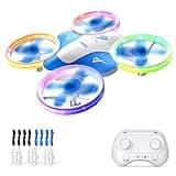 Korffe Mini drone pour enfants de 6 7 8 9 et 10 ans et plus, jouet avion télécommandé pour enfants et débutants avec lumières LED, idéal pour l'intérieur et l'extérieur, idéal pour garçons et filles