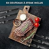 Home Hero Couteau Cuisine avec Aiguiseur Couteaux - Couteaux de Cuisine Professionnelle en Acier Inoxydable - Ensemble de Couteaux et Ustensiles de Cuisine
