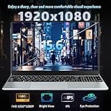 Ordinateur Portable 15,6", Windows 11 PC Portable 16Go RAM 512Go SSD, Celeron N5095 CPU, Clavier Rétro-éclairé, Déverrouillage Empreinte, 180°Opening and Closing Laptop 1080P Écran, Mini-HDMI+USB3.0