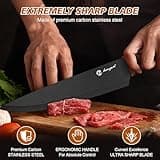 Set Couteaux de Cuisine 7 Pièces avec Porte Couteau Professionnel - Lames Acier Inoxydable Aiguisées, Manches Ergonomiques Antidérapants - Ensemble Couteaux de Chef pour Cuisine Maison