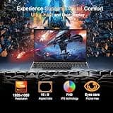 Celeron N5095 Ordinateur portable Win 11 Pro de 15,6 po pour étudiants et entreprises, ordinateurs portables 8 + 512 Go avec reconnaissance d'empreintes digitales, écran FHD, Wi-Fi, BT, ordinateurs