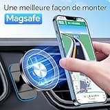 Coolpow Support Telephone Voiture Magsafe【Super Aimants】 Porte Téléphone Voiture Aimanté【360°Rotation】 Aimant Telephone Voiture Kits Accessoire Voiture pour iPhone 17 Pro Max 16 15 14 et étui MagSafe
