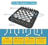 Échecs électroniques P6 - Échiquier électronique parlant - Jeu d'échecs électronique avec LED - Pour enfants et adultes