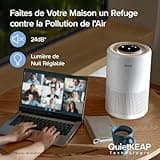 LEVOIT Purificateur d'Air Chambre Silencieux, Élimine 99.97% des Allergènes, Compatible avec APP Alexa, Programmable avec Veilleuse, Jusqu'à 35m², Air Purifier pour Poussières Animaux Odeurs Core 200S