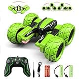 Amicool RC Voiture Telecommandé Tout Terrain, 4WD 360°Rotation Stunt Car Offroad RC Véhicule avec LED, 2.4GHz Voiture Radiocommandee Crawlers pour Enfants 6-12 Ans G03080R