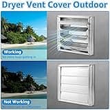 YAYODS Grille de Ventilation Extérieure 150mm en Acier Inoxydable, Grille d Aération avec Volets Mobiles et Clapet Anti-Retour, Bouche d Extraction avec Moustiquaire pour Cuisine, Hotte et Sèche-linge