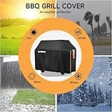 Housse de Protection pour Barbecue 145x61x117CM BBQ Couverture de Gril Imperméable Bâche Barbecue Noir