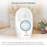 VTech BM1120 Moniteur Audio bébé, transmission claire du son et de la sécurité, longue portée, affichage de volume LED de 5 niveaux, Clip de ceinture, Batteries rechargeables