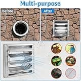 YAYODS Grille de Ventilation Extérieure 150mm en Acier Inoxydable, Grille d Aération avec Volets Mobiles et Clapet Anti-Retour, Bouche d Extraction avec Moustiquaire pour Cuisine, Hotte et Sèche-linge