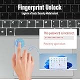 unbholkk Ordinateur Portable 15,6 Pouces, 16 Go RAM 512 Go SSD, Celeron 5205U 5000mAh Grande Batterie Touch ID PC Portable Écran IPS Laptop Win 11 avec WiFi5 BT USB3.0 pour Bureau Étudiant Loisir