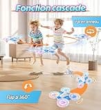 Korffe Mini drone pour enfants de 6 7 8 9 et 10 ans et plus, jouet avion télécommandé pour enfants et débutants avec lumières LED, idéal pour l'intérieur et l'extérieur, idéal pour garçons et filles