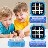 Tic Tac Toe Bolt Game, 3-in-1 Handheld Puzzle Game Console, Family Party Game for Educational and Memory Growth, Portable Travel Games, Education Toys for 3+ Year Old Boys Girls Adults (Bleu)