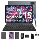 TABWEE T20 Android 15 Tablette avec Clavier - 24 Go+ 256 Go(2To TF), Octo-Core T606,10 Pouces, 5000 mAh, 8 MP+5 MP, Gemini AI, Widevine L1, 5G WIFI, GPS, Claviers, Souris, Stylet et Tablettes Tactiles