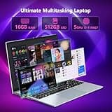 Ordinateur portable 15,6 pouces, Core i7-1195G7 CPU 16 Go RAM SSD 512 Go, PC Portable écran 1920 x 1080 Windows 11 Pro, ordinateurs portables avec Type-C, USB 3.0, HDMI, Bluetooth 5.0 et Wi-Fi Laptop