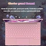 Ordinateur Portable 14'' Celeron N5095 (jusqu'à 2,9 GHz) 8Go RAM 256Go SSD Soutien Extension 1TB(TF 512Go)1920x1200 Quad Core PC Portable Win11 Laptop 5G WIFI Mini HDMI AZERTY Clavier Couverture-Rose