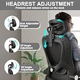 LEVIPE Chaise de Bureau - Ergonomique avec Support Lombaire, Accoudoirs, Appuie-tête réglables, Fauteuil d'ordinateur Pivotant à Haut Dossier Confortable pour Bureau à Domicile