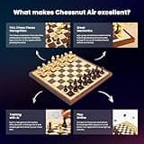 Jeux d'échecs électroniques Chessnut Air - Échiquier en Bois Fait Main, LED, IA adaptative et Application