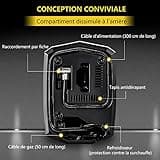 SYTUNG Gonfleur Pneus Voiture Numérique Portable avec 3 Adaptateurs De Buse Et Lumière LED Numérique 12 V Pompe à Air électrique Rapide pour Pneus et Autres Objets Gonflables