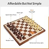 Jeux d'échecs électroniques Chessnut Air - Échiquier en Bois Fait Main, LED, IA adaptative et Application