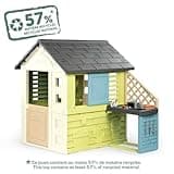 Smoby Life - Maison Pretty + Cuisine d'été - Plaque Grill et Evier - Nombreux Accessoires - Matière Recyclée - A Partir de 2 Ans - Fabrication Française