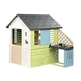 Smoby Life - Maison Pretty + Cuisine d'été - Plaque Grill et Evier - Nombreux Accessoires - Matière Recyclée - A Partir de 2 Ans - Fabrication Française