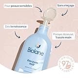 BIOLANE - Eau Pure H2O - Nettoyant Pour Le Visage, Corps Et Siège Du Bébé - Sans rinçage - 1 flacon -pompe 750ml - Fabriqué en France