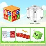 COOLJOYA Construction Magnetique Enfant Cube Magnétique, Jeu Aimant Magnetic avec Jeux Aimants Magnetique, Jouet Éducatif Montessori pour Enfants 3 4 5 6 7 8 9 10 Ans Cadeau Créatif